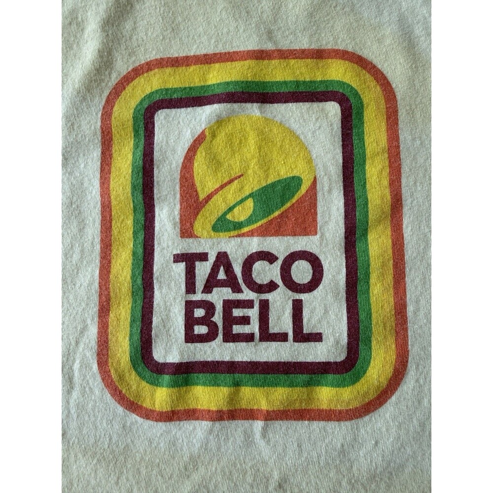 Taco Bell Logo Ripple Junction T Shirt Size Medium Pale Yellow Unisex Graphic - Picture 3 of 5